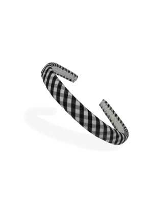 Headband Black/White Check Thin